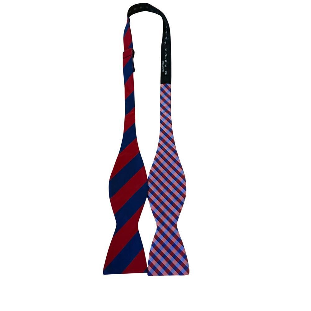 Saddlebred Men's Bow Tie 100% Silk Striped Print Multicolor
